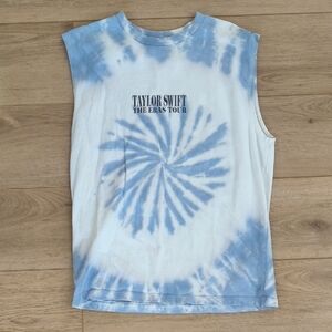 Taylor Swift Blue and White Tie-Dye Tank Top